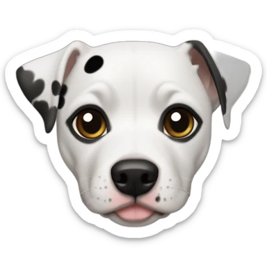 skinny jack russel pitbull mix white with black spots sticker
