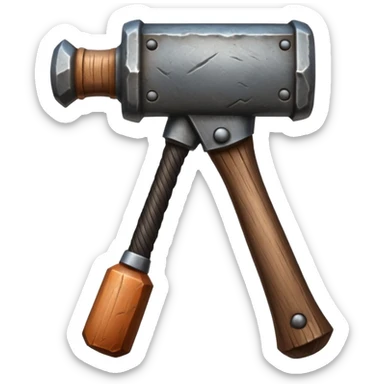 classic blacksmith realistic hammer weapon, suitable for an emoji sticker