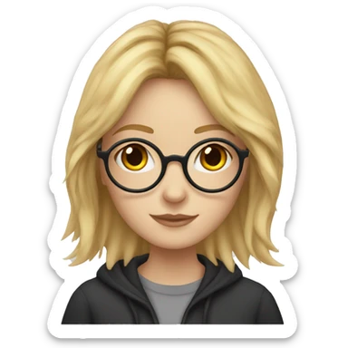 teenage girl with blond hair and glasses harry potter sticker