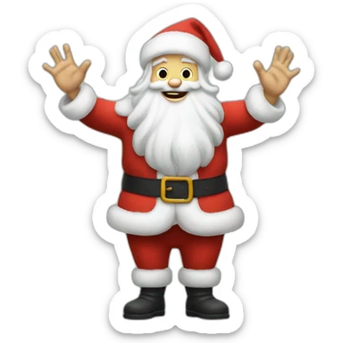 Full height Actively gesturing with hands pale skin Santa Claus sticker