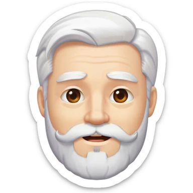 A bearded guy with white hair blinking sticker