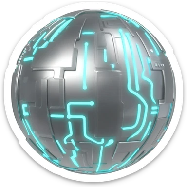 Futuristic technological ball sticker