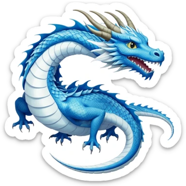 Blue and white dragon Haku from Spirited Away sticker
