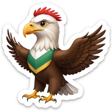 an eagle with its back turned and the Kurdistan flag on its back sticker
