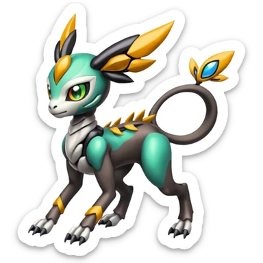 Meloetta-Wargreymon-Trico-Pokémon-Digimon-Fakémon-fusion-hybrid-creature sticker