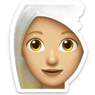 blonde woman with cell phone sticker