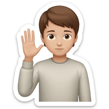 Like the left hand in horizontal and one hand bows with respect boy sticker