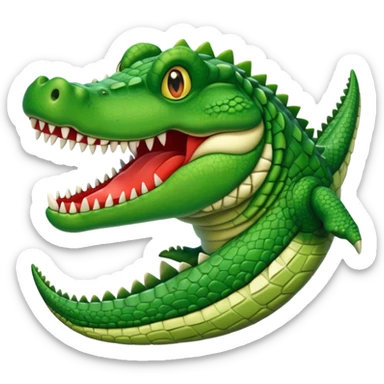 Un avión con cara de cocodrilo sticker
