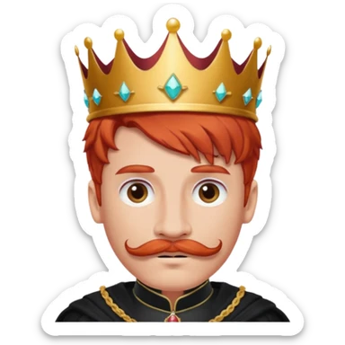 red-haired princes with crown mustace. dark outfit sticker
