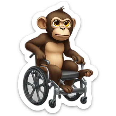 Very angry monkey small ferocious rolling eyes really cute wheelchair sticker