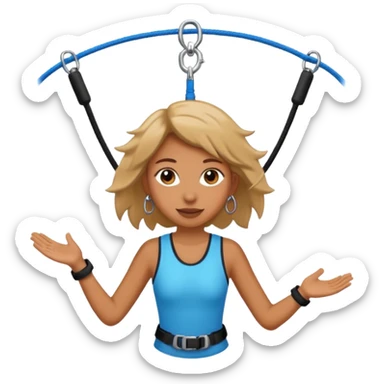 bungee jumping face with earrings sticker