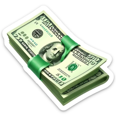 a floating wavy usd bill icon sticker