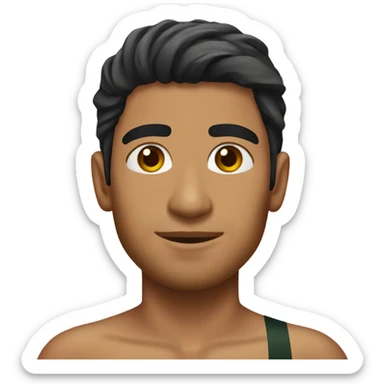 olive skin tone pakistani young swim man sticker