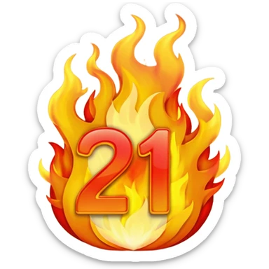 The words “21 Tesoros” on fire sticker