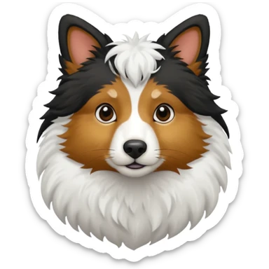 berger australien avec le corps noir et le bout de la queue  et la tete blanche sticker