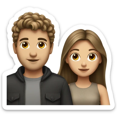 brunette guy and dark blonde haired girl in love sticker