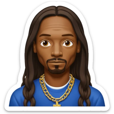 Snoop Dogg with dark brown long hair sticker