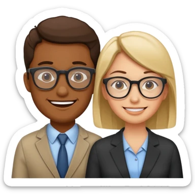 two Bestie man and woman coworkers teacher sarcastic sticker