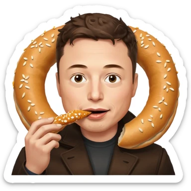 Elon Musk eats simit sticker
