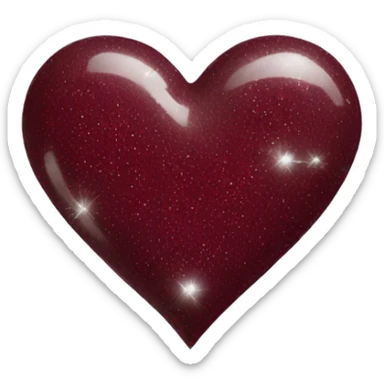 Maroon heart with silver sparkles  sticker