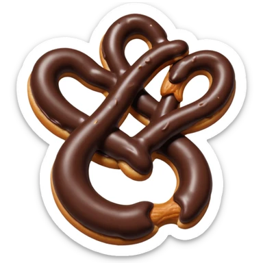  chocolate dipped pretzels with dark chocolate drizzle  sticker