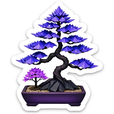  Rustic shiny crystal black-purple fiber optic lights  maple cobalt tiny bonsai origami  sticker