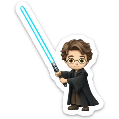 Harry Potter with a lightsaber sticker