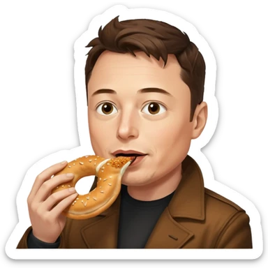 Elon Musk eats simit sticker
