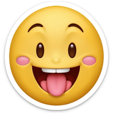 Funny tounge out emoji giggling sticker
