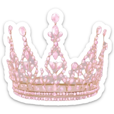 Royal tiara with pale pink jewels sticker