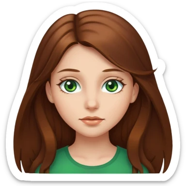 Girl long hair brown greeen eye  sticker