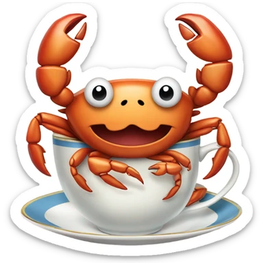 ￼ British crab with a moustache wearing in an Oracle drinking a cup of tea ￼ sticker