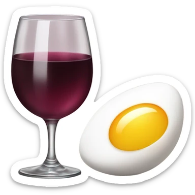 Happy egg with glass of wine ￼ sticker