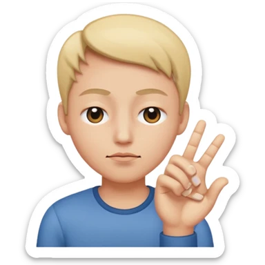 one eye close like giving a blink with hand pointed  sticker