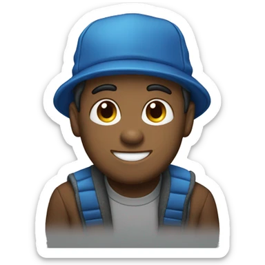 Chico con gorra de lana azul  sticker