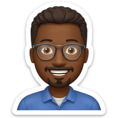 black man with goatee smiling sticker