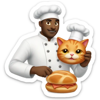 The red cat cooks delicious buns sticker