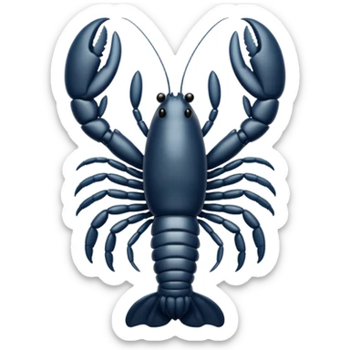 White and black white lobster  sticker