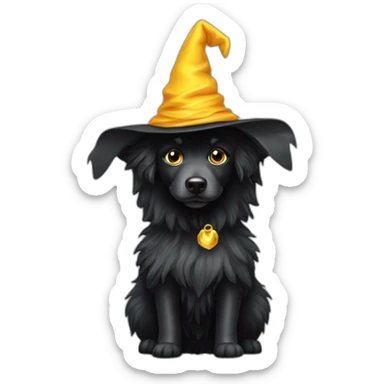 groenendael dog with wizard hat sticker