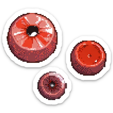 Pale red blood cell next to a normal red blood cell showing anemia comparison sticker