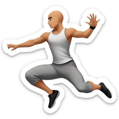 A person performing a parkour move, leaping between buildings or scaling a wall with agility and precision. The scene captures dynamic motion, showcasing strength, flexibility, and the thrill of urban acrobatics against an urban cityscape backdrop. sticker