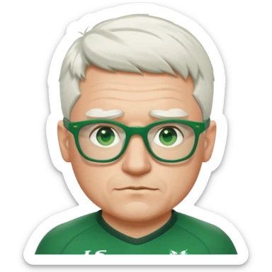 irish rugby player with very short white hair and green glasses sticker
