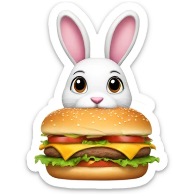 BUNNY WITH BURGER sticker