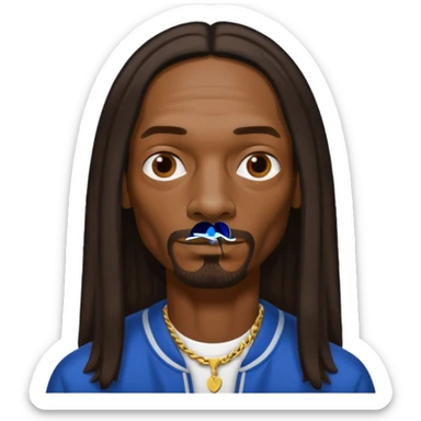 Snoop Dogg with dark brown long hair sticker