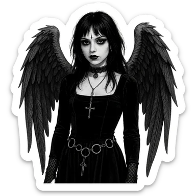 goth angel  object remove background    sticker