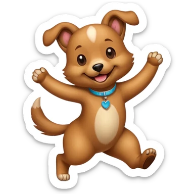 A dancing dog sticker