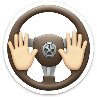 a hand on a steering wheel sticker