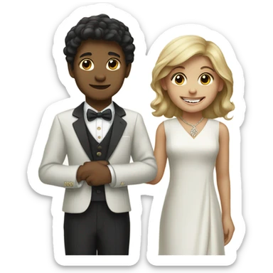 smiling girl and boy in formal attire sticker