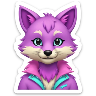 Edgy shiny exotic colorful smooth soft pastel neon modern anthro furry by Falvie, LiLaiRa, AngieWolf sticker