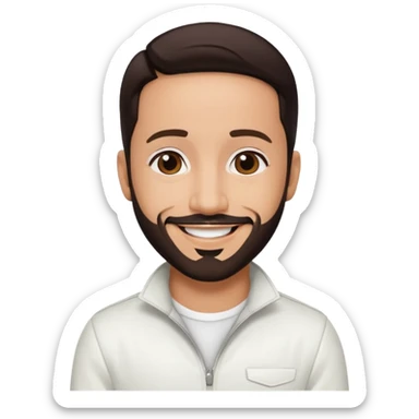 AJ McLean from Backstreet Boys with dark brown hair, white outfit sticker